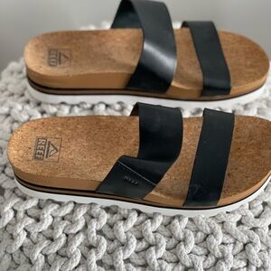 Reef Black Cork Sandals